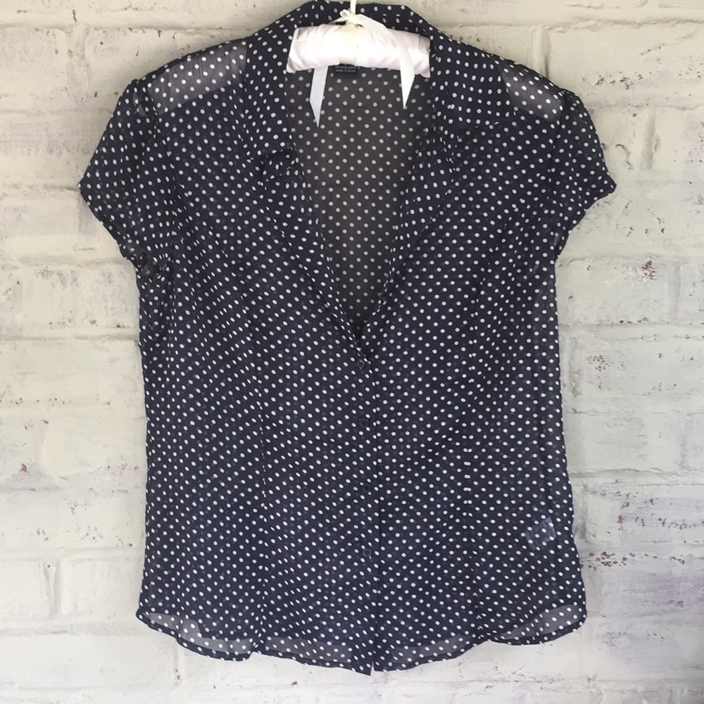 Style & Co sheer short sleeve blouse size 6 P